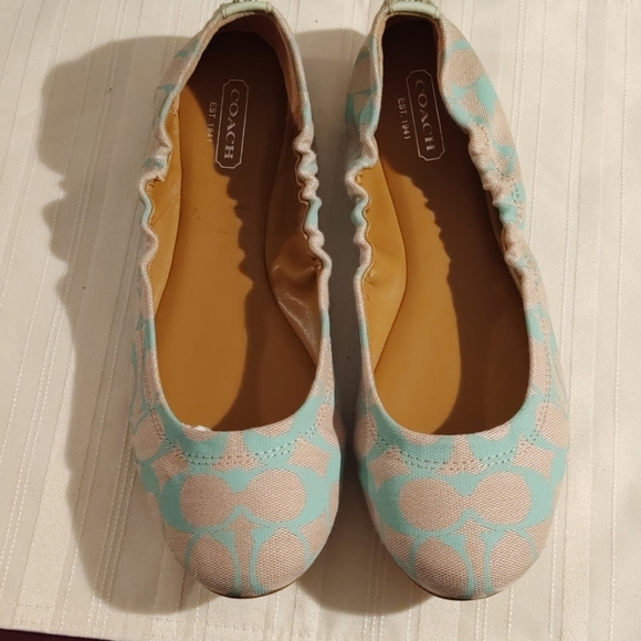 Coach Shoes - Coach Aly Canvas Signature Logo Ballet Flats